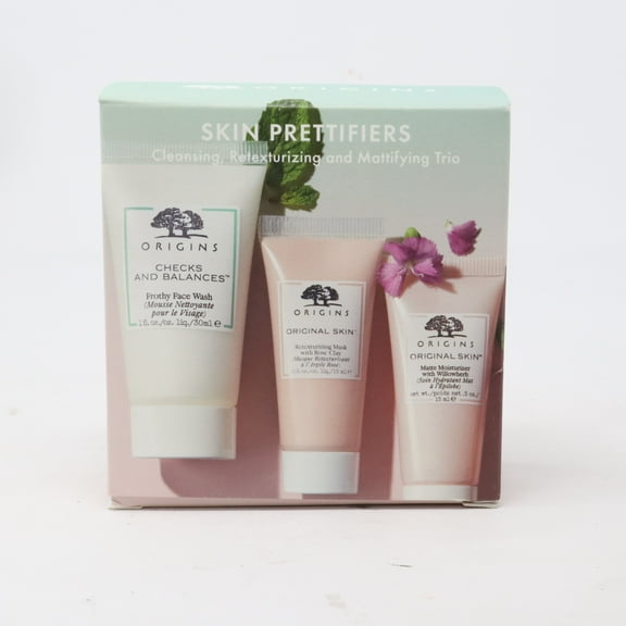 Origins Skin Prettifiers Cleansing Retexturizing and Mattifying 3pc Set
15ml Retexturizing Mask   15ml Matte Moisturizer   30ml Frothy Face Wash