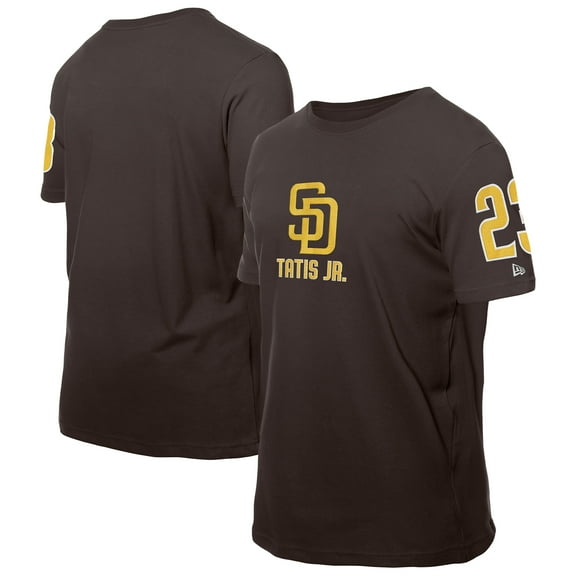 Men's New Era Fernando Tatis Jr. Brown San Diego Padres Design Lab Name & Number T-Shirt