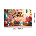 thumbnail image 1 of Dark Blue Background with Happy Birthday in Gold Lettering Balloons Stars Party Backdrop Banner Birthday Party Decorations Photography Props Birthday Decoration, 1 of 4