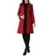 thumbnail image 2 of Abrigo de cuello INSPIRE CHIC para mujer, con botones, de manga larga, estilo A-line, casual, abrigo largo de invierno, M Rojo Oscuro, 2 of 6