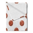 thumbnail image 2 of Basketball Soft Flannel Fleece Throw Blanket, Cartoon Classical Balls Competition Scoring Professional Tournament, Cozy Plush for Indoor and Outdoor Use, 50" x 70", Cinnamon Black White, by Ambesonne, 2 of 5