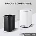 thumbnail image 4 of Garvee Small Bathroom Trash Can with Lid Soft Close, 3.2 Gal Garbage Can, White, 4 of 8