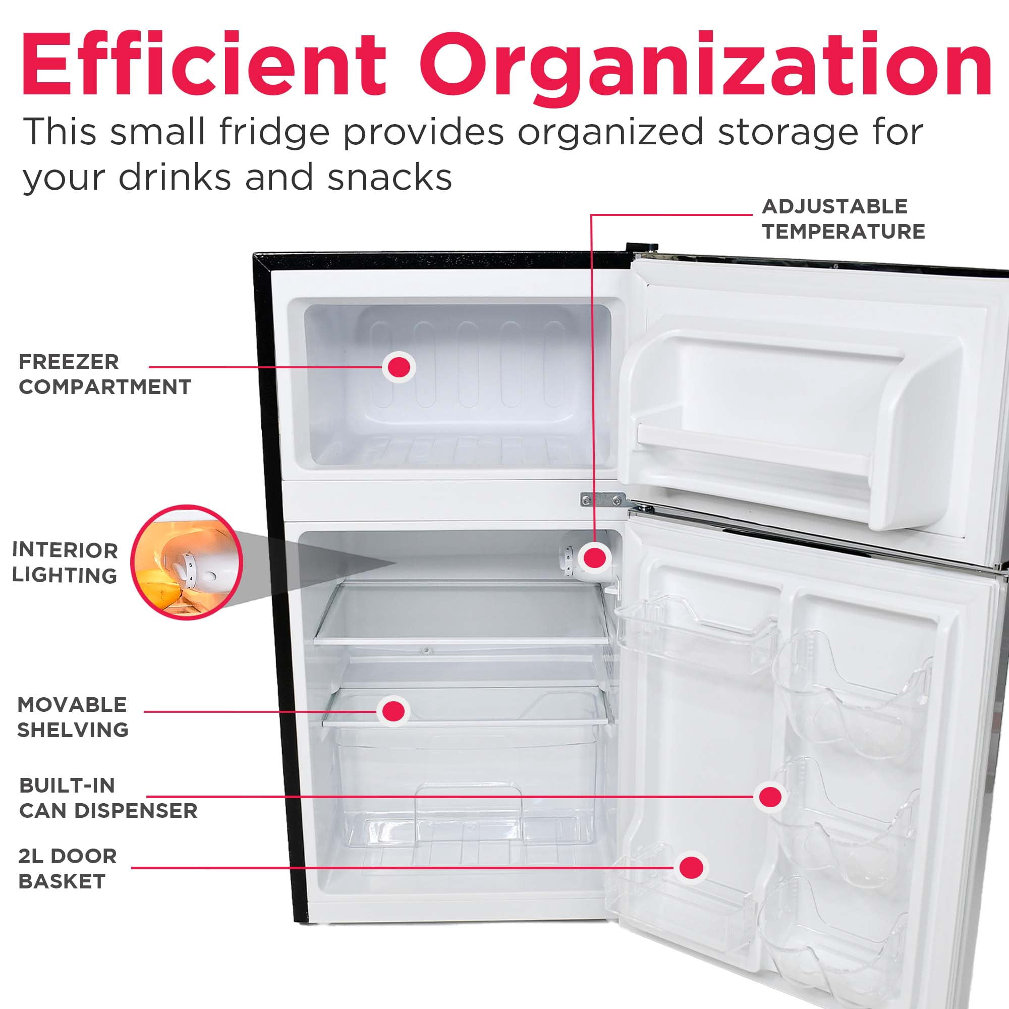 Frigidaire 3.1 Cu. ft. Retro Refrigerator with Freezer Compartment, 2-Door Compact Fridge, Platinum