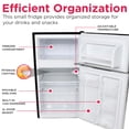 thumbnail image 4 of Frigidaire 3.1 Cu. ft. Retro Refrigerator with Freezer Compartment, 2-Door Compact Fridge, Platinum, 4 of 9