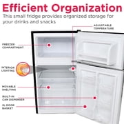 Frigidaire 3.1 Cu. ft. Retro Refrigerator with Freezer Compartment, 2-Door Compact Fridge, Platinum