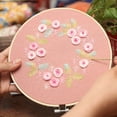 thumbnail image 2 of Embroidery Starter Kit DIY Cross Stitch Kit Embroidery Clothes Floral Pattern, Embroidery Hoops, Color Threads and Tools, 2 of 3