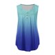 thumbnail image 3 of Camisetas Sin Mangas Para Adolescentes Camisas ajustadas y acampanadas para mujer, camisetas informales con estampado sin mangas y botones, túnica fluida a la para mujer, blusa superior (Blue, XXL), 3 of 4