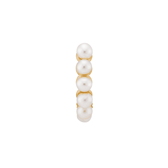Welry Gold-Plated Sterling Silver Freshwater Pearl Cuff Hoop Earring