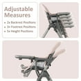 thumbnail image 3 of INFANS Baby High Chair, Convertible Quick Folding Portable Highchair for Babies and Toddlers with Adjustable Height Backrest Footrest 2 Wheels Removable Tray, 3 of 9