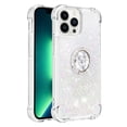 thumbnail image 2 of Funda para iPhone 14 Pro Max con Brillo Líquido Flotante, Purpurina, Parachoques y Anillo Giratorio Soporte, 2 of 5