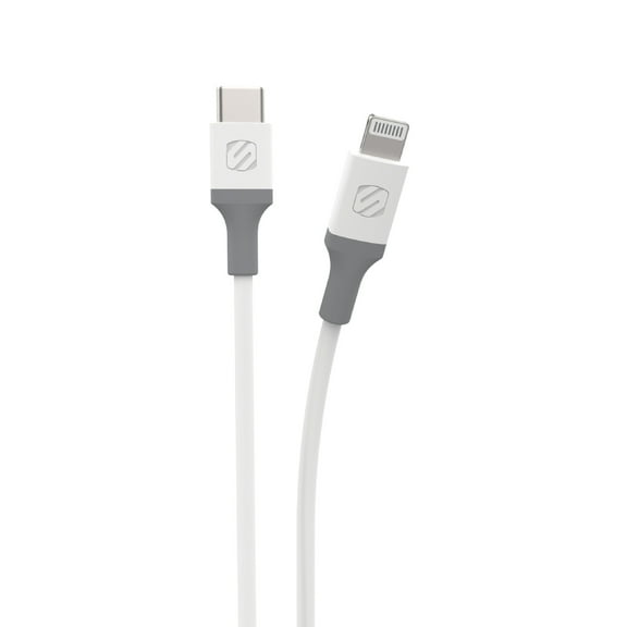 Scosche Ci4B8SR-SP Strikeline 4 ft MFi Certified Charge & Sync Cable Lightning & USB-C Devices White