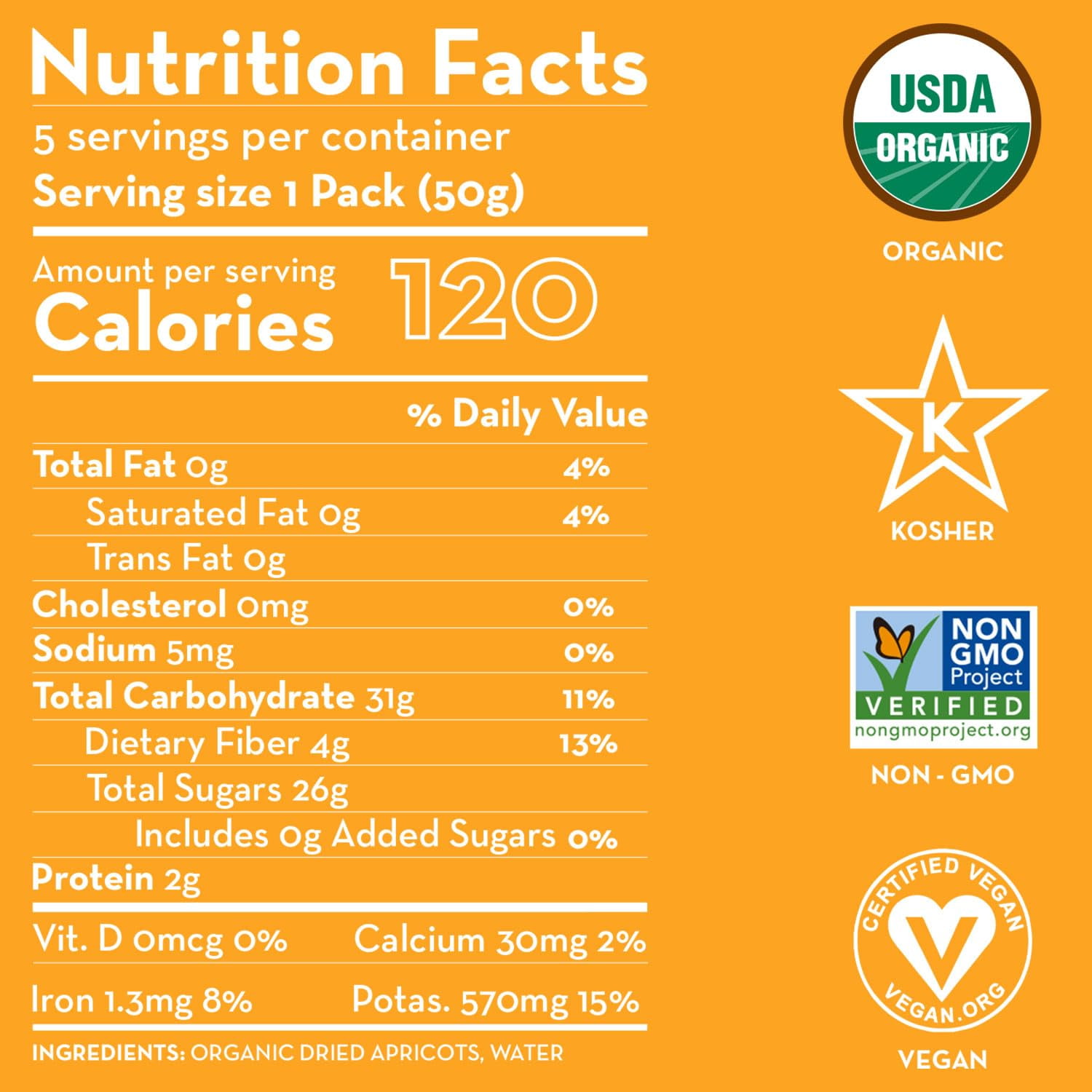 Sunny Fruit Soft Organic Turkish Dried Apricots MDH1- (30 Individual Portion Packs) | Healthy, Convenient Snack Packs | ORGANIC, NON-GMO, VEGAN, HALAL, KOSHER, NO PRESERVATIVES, NO SUGAR ADDED