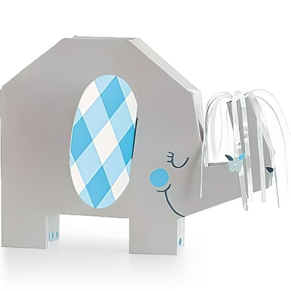 Floral Elephant Folded Centerpiece Decoration I Blue I 1 Pc.