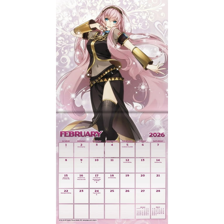 HATSUNE MIKU 12" X 24" 2024 16 Month Wall Calendar 12"x24" ANIME NEW