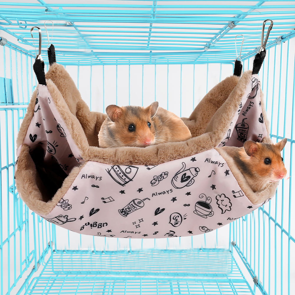 HP95 Soft Hammock Hanging Bed Cushion House Cage Pet Hamster Rat Parrot Ferret,Small Animals Plush Sleeping House