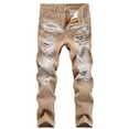 thumbnail image 1 of Ardorlove Boy's Skinny Slim Fit Ripped Distressed Stretch Denim Jeans Pants Straight Fit Washed Denim Jeans, 1 of 8