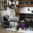 thumbnail image 5 of Halloween Pillow Covers 18 x 18 Inch Set of 4, Striped Polka Dot Spooky Ghost Black Cat Witch Hat Decorative Throw Pillowcases Indoor Holiday Decoration for Home Party Sofa Couch, 5 of 7