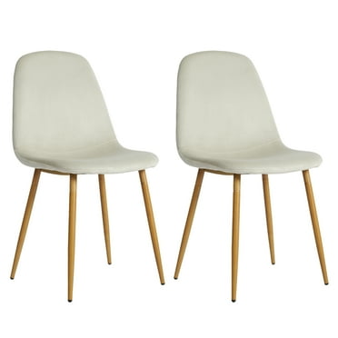 Dining Chairs Set of 2 with Upholstered Cushion Seat Back & Metal Legs
