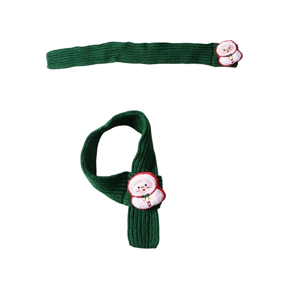 Dog Apparel & Accessories, Red & Green Knit Dog Scarf, Adjustable Christmas Pet Wear, Festive Pet Apparel with Plush Charm, Soft Warm Winter Pet Neckwear for Dogs and Cats,