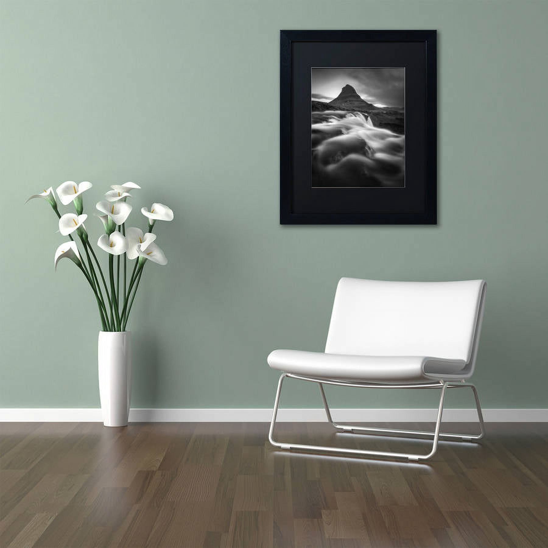 Trademark Fine Art "Kirkjufell" Canvas Art by Mathieu Rivrin, Black Matte, Black Frame