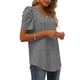 thumbnail image 4 of Camisa de verano para mujer,Camisa informal para mujer V Camisa informal de manga corta para mujer Rendimiento lleno de energía, 4 of 6