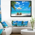 thumbnail image 4 of Designart - Plage Turquoise avec Chaises - Impression sur Toile Encadrée Photo de Bord de Mer, 4 of 4