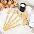 thumbnail image 4 of Matte Black Silverware Set 5 Pieces, Stainless Steel Flatware Set, Kitchen Utensil Set, Tableware Cutlery Set, Satin Finished Polished & Dishwasher Safe( Gold, 4 of 6