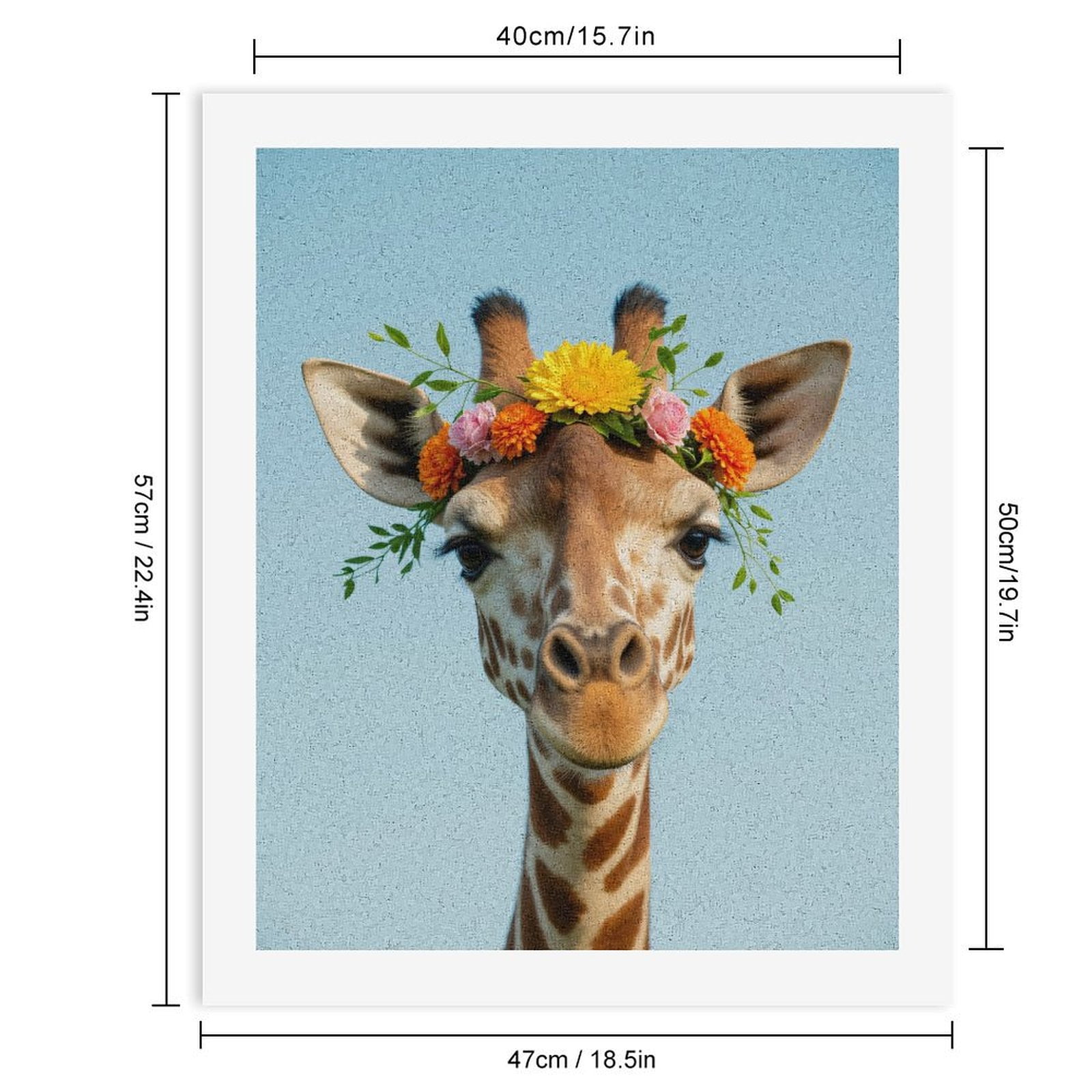 Paint by Numbers Kit for Adults, Giraffe Flower Crown Portrait Paint by Numbers, Easy Paint by Numbers Kit for Adults Beginner, DIY Adult Paint by Number Kits on Canvas, Home Decor