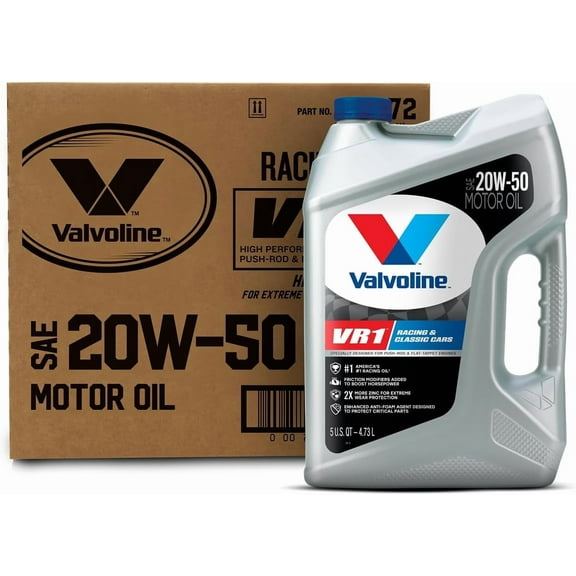 Valvoline VR1 Racing SAE 20W-50 Motor Oil 5 QT, Case of 3