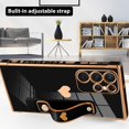 thumbnail image 4 of Designed for Samsung Galaxy S23 Ultra Case with Strap Luxury Love Heart Plating Gold Bumper Phone Cover Wristband Kickstand Full Body Protective Slim Case for Women-Black, 4 of 6