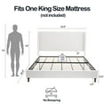 thumbnail image 2 of King Size Tall Headboard Upholstered Bed, Elegant Simplicity Platform Bed Frame with 54" High Headboard, No Box Spring Needed, Easy Assembly, Ivory, 2 of 9