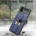 thumbnail image 4 of For Samsung Galaxy Z Flip4 Phone Case，Luxury Leather Folding Stand Shockproof Case，Kickstand Soft Case, 4 of 5