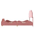 thumbnail image 6 of Full Size Upholstered Platform Bed with Cloud Shaped Headboard & Footboard, Wood Bed Frame with Slats Support, for Bedroom, Guestroom, No Box-Spring Needed, Dark Pink, 6 of 9