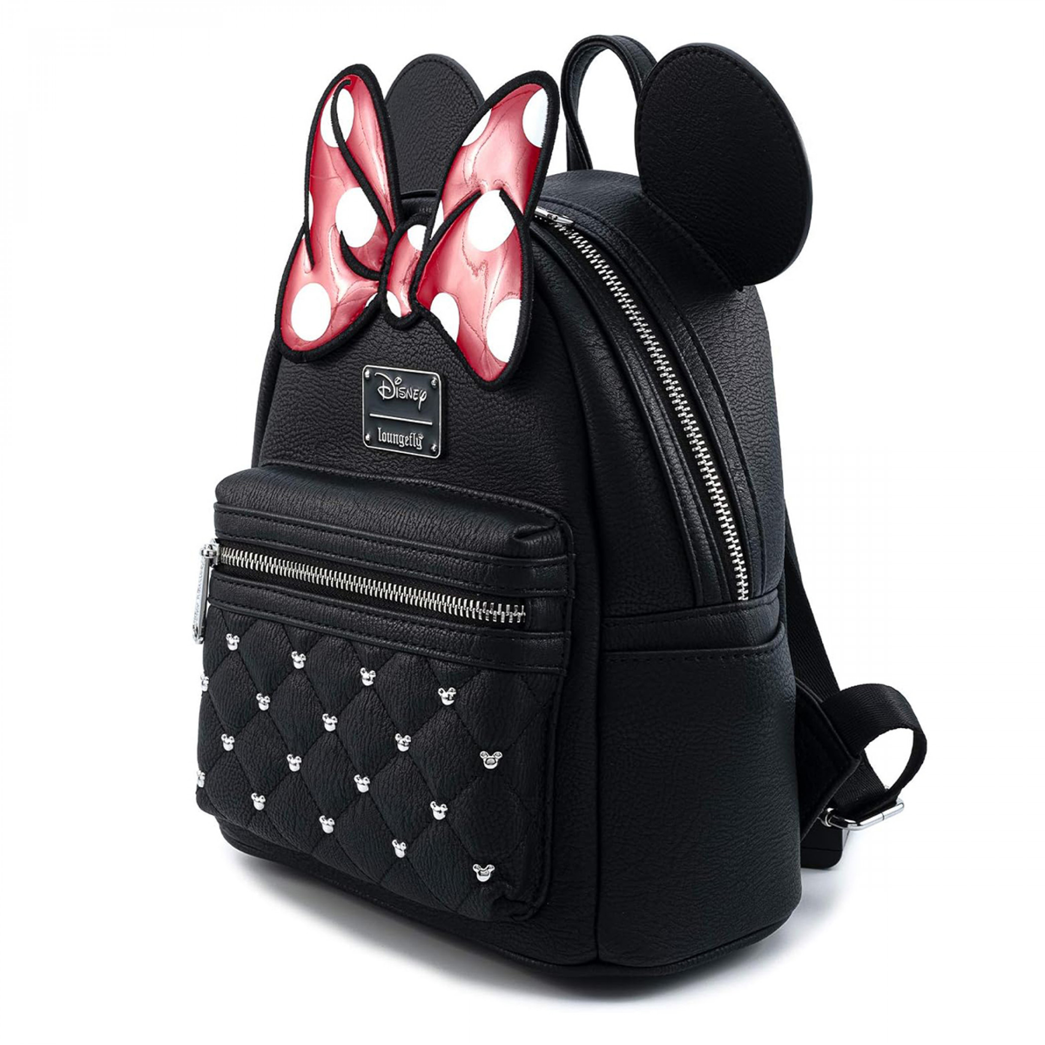 Disney Minnie Mouse Red Bow Ears Mickey Studded Mini Backpack Purse