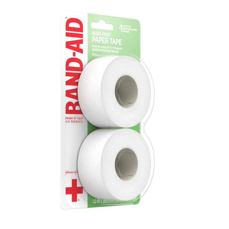  Band-Aid Brand of First Aid Products Hurt-Free Medical Adhesive Paper  Tape to Secure Bandages and Wound Dressings, Non-Irritating, 1 Inch by 10  Yards (Pack of 6) : Health & Household