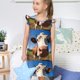 thumbnail image 4 of Fotbe Blue Sky Meadow Cute Cow Vestido de Dormir para Niñas de 3 a 10 Años, Mangas Cortas, Estilo Princesa, Pijama Camisón con Mangas Voladas-Small, 4 of 6