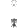 Southern Enterprises Scrolled Metal Coat Rack With Umbrella Stand, Black