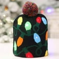 thumbnail image 2 of BadPiggies Christmas LED Light-up Knitted Hat Beanie Cap Lovely Colours Xmas Gift Adults Kids- 3 Flashing Modes, 2 of 9