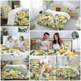 thumbnail image 5 of Vintage Lemon Duvet Cover Set Full Size, Fruit Leaf Floral Beige Background Country 4 Piece Soft Microfiber Bedding Set with 1 Duvet Cover, 1 Flat Sheet, 2 Pillowcases, 5 of 9