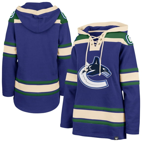 Women's '47  Blue Vancouver Canucks Superior Lacer Pullover Hoodie