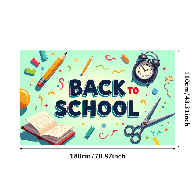 Back to School Banner Colorful Classroom Background Supplies Decor Photo Prop Classroom Party Graduation Events Decoration Backdrop