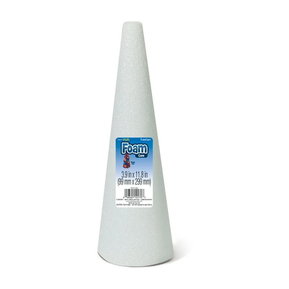 floraCraft Foam Cone 3.9 inch x 11.8 inch White