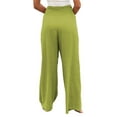 thumbnail image 4 of Frontwalk Womens Casual Loose Pants Palazzo Cotton Linen Pants Wide Leg Summer Pants with Pockets Bright Green XL, 4 of 4