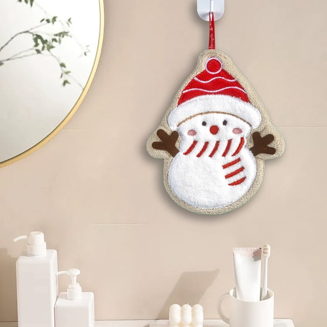 Toalla de Mano Navideña para Cocina y Baño | Poliéster | Diseños Festivos Clásicos | Alta Absorción de Agua | 26 X 21 X 1 Cm | 1 Unidad