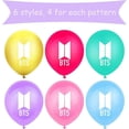 thumbnail image 2 of 24pcs BTS Balloons, 12" BTS Latex Balloons BTS Birthday Decorations, BTS Party Supplies for Fans Pink - -, 2 of 4