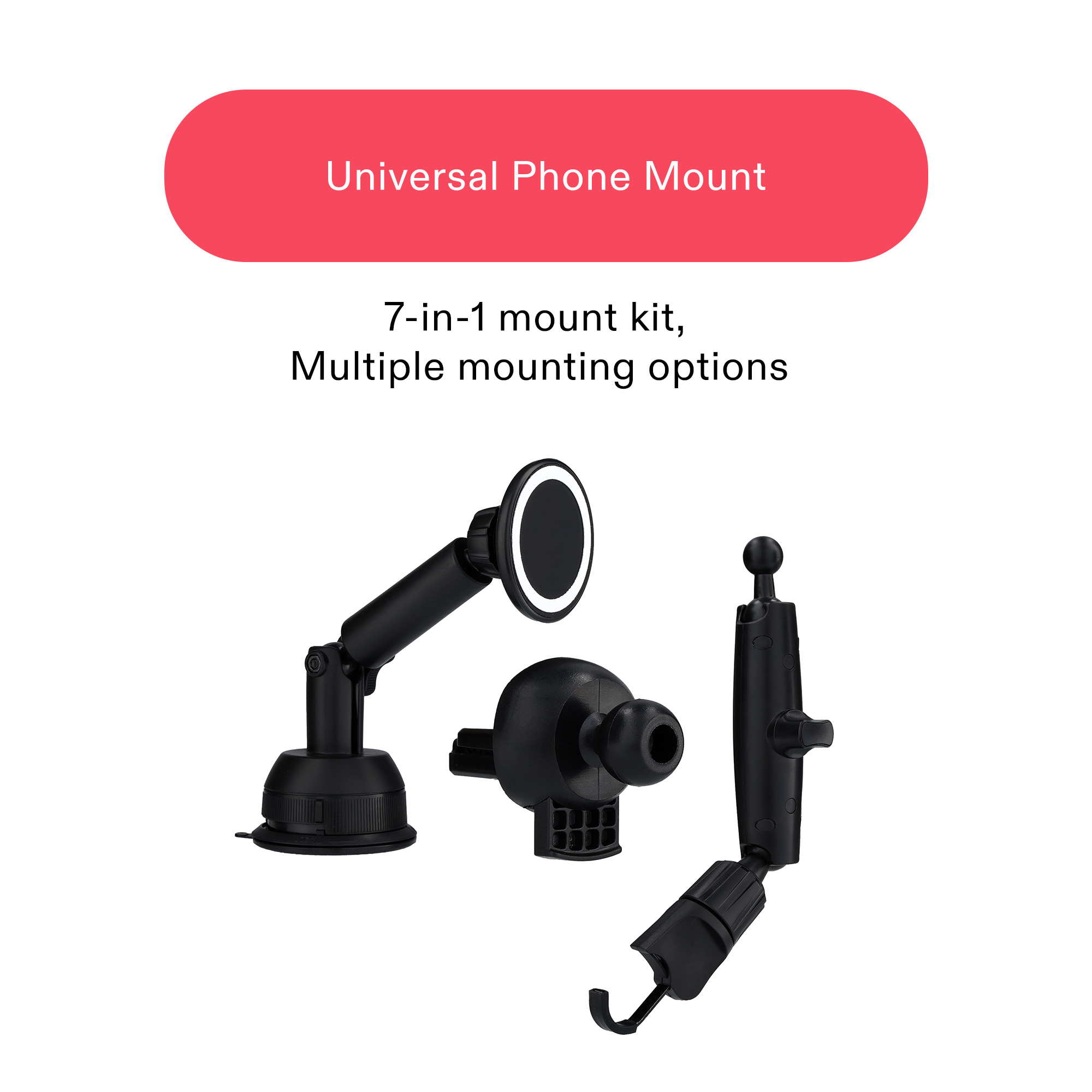 onn Universal Car Magnetic Mount Kit, 7-Piece photo 3