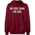 thumbnail image 2 of OXI Hoodie Sweatshirt - My Dog Think I'm Cool, Basic Casual Hoodie for Men's and Women Fleece Hoodie Long Sleeve - Cardinal Red 3X-Large, 2 of 3