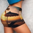 thumbnail image 2 of Sikiie Hawaiian Sunset Beach Print Workout Shorts Women Scrunch Butt Gym Shorts Seamless High Waist Tummy Control Yoga Biker Athletic Shorts, 2 of 5
