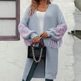 thumbnail image 6 of QUYUON Cardigan Sweaters for Women Deals Long Sleeve Open Front Cardigan for Women Polyester Lightweight Cardigan Cardigan Jacket Style Q-9339 Fall Cardigan Sweater Outerwear Coat Gray L, 6 of 9