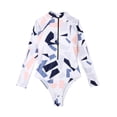 thumbnail image 2 of Feimerou Womens One Piece Swimsuits Full Coverage Long Sleeve Rash Guard Swimsuit Zip Front Tummy Control Athletic Wetsuit Surf Suits, 2 of 8
